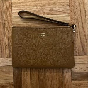 Coach Brown Leather Wristlet